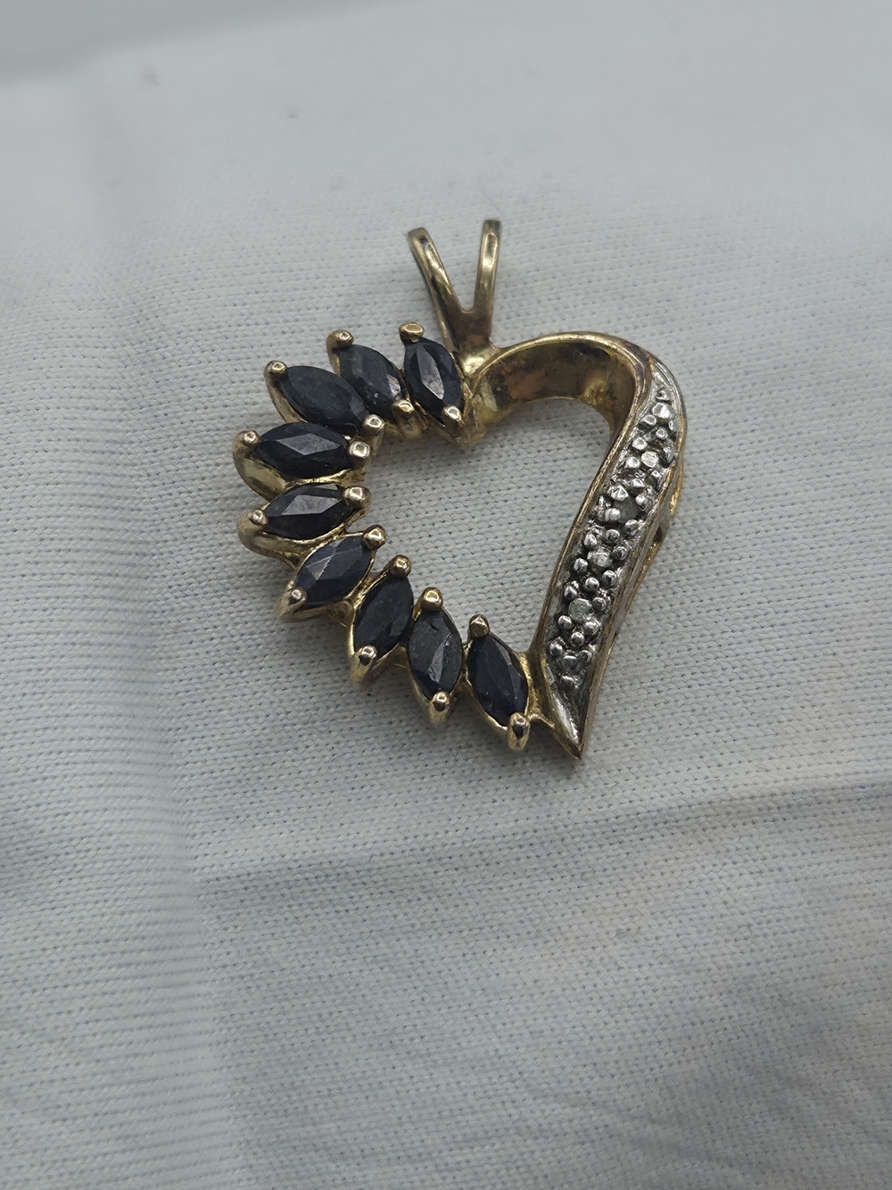 Ross Simons -  Gold Plated - Sterling Silver Sapphire Heart Pendant